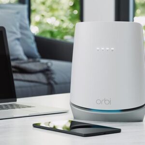 Orbi Tri-Band WiFi 6 Mesh Router 4.2Gbps, Built-in Cable Modem Router (Refurbished)